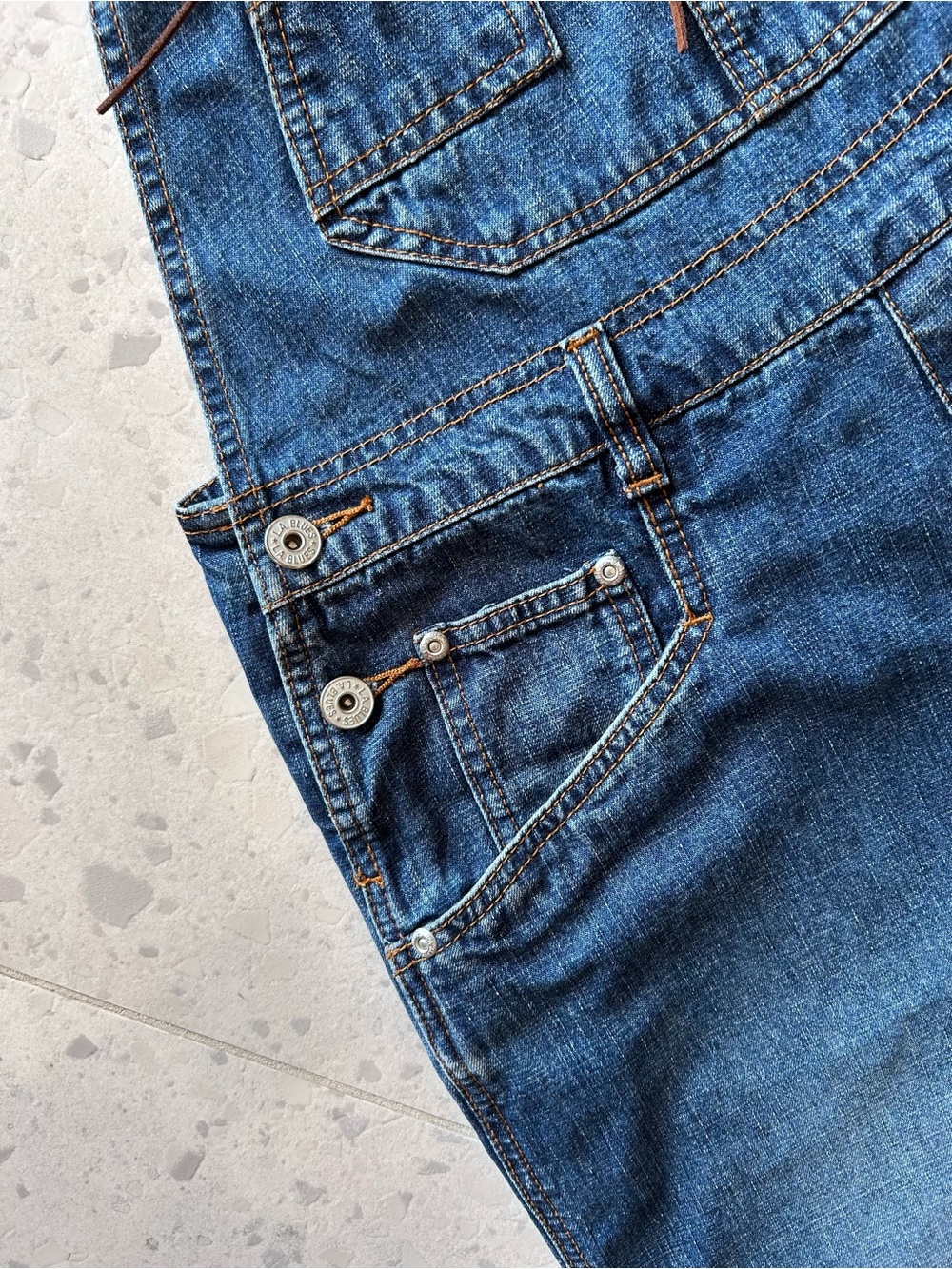 Vintage 90s Y2K L.A. Blues Dark Wash Denim Overalls - Size Medium - Picture 4 of 4